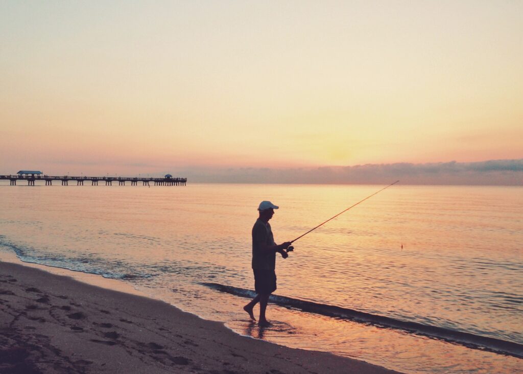 Retirement - surf fishing at dawn because he can